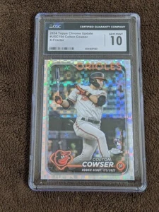 2024 TOPPS CHROME UPDATE X-FRACTOR DEBUT ROOKIE CGC 10 COLTON COWSER ORIOLES - Picture 1 of 1