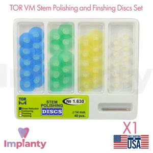 Juego dental de discos de pulido y acabado de vástago TOR VM Ø14 mm 40 piezas - Imagen 1 de 3