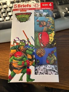 NUEVO Calzoncillos Teenage Mutant Ninja Turtles 5pk 100 % algodón para niños talla 4 - Imagen 1 de 2