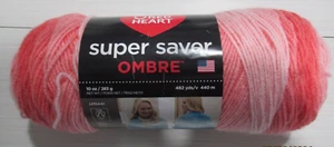 RED HEART SUPER SAVER OMBRE   SEA CORAL  10 oz/ 482 YDS Yds - Picture 1 of 1