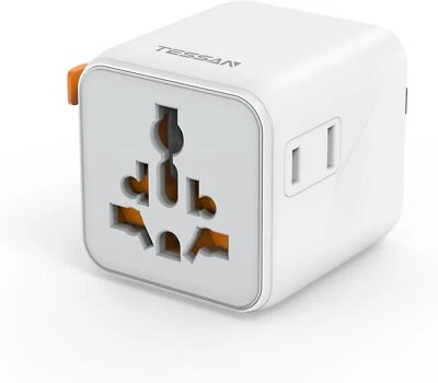 Universal Travel Adapter Small Worldwide Plug Adaptor 2 Outlet for Europe UK - Image 1 of 4