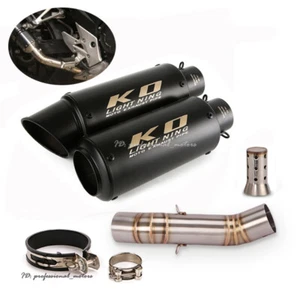 Silenciador sin cordones tubo medio de escape negro para Honda CBR500R 2016-2023 CB500X CB400X - Imagen 1 de 12