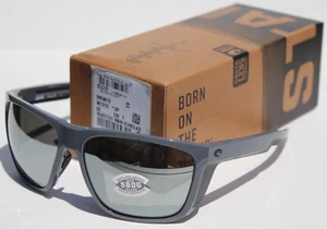 COSTA DEL MAR Ferg XL POLARIZED Sunglasses Shiny Gray/Silver Mirror 580G NEW - Picture 1 of 10