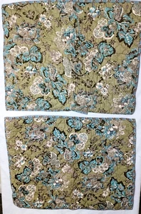 Pottery Barn Pillow Covers Shams Quilted Moss Green Blue 20 x 24 Set of 2 - Picture 1 of 10