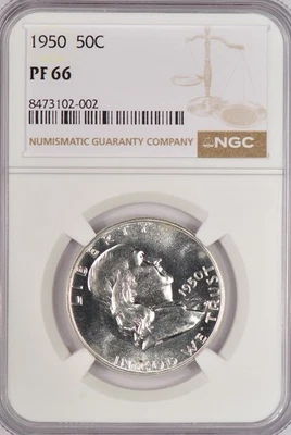 1950 Franklin Half Dollar Proof NGC PF 66 PR66 Coin Has Tone Spots 50C - Image 1 of 4