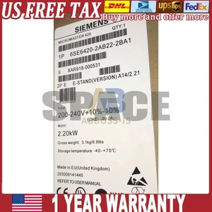 New Siemens 6SE6420-2AB22-2BA1 6SE6 420-2AB22-2BA1 US FREE TAX - Picture 1 of 1