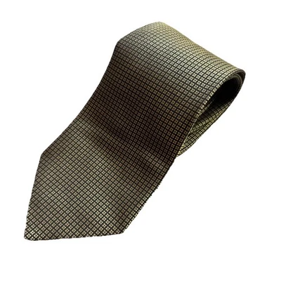 ERMENEGILDO ZEGNA Mens Tie - Black/Gold, Geometric, Silk, Made in Italy 58” - Image 1 of 4