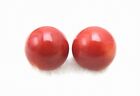 15-17mm Red Round Natural Coral Earrings for Women S925 Stud Earring ear194