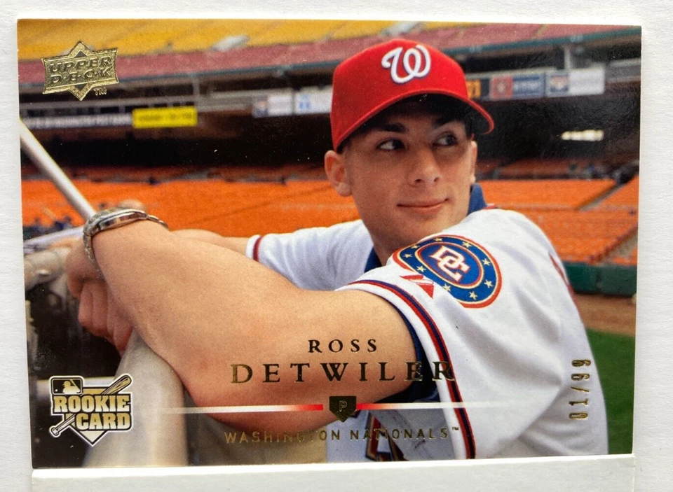 2008 Upper Deck Gold Foil 01/99 First Number Ross Detwiler #313 Rookie RC B2 - Image 1 of 1