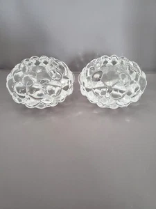 2 ORREFORS Sweden HALLON Himbeer Kristall VOTIV Kerzenständer signiert - Bild 1 von 5