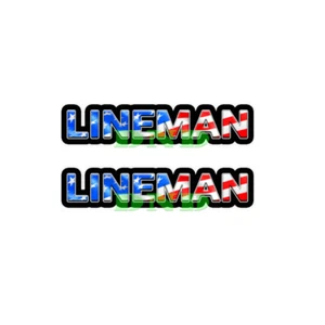 Lineman US Flag Lunch Box Hard Hat Tool Box USA Helmet Sticker 2 Pack 9 inch - Imagen 1 de 2