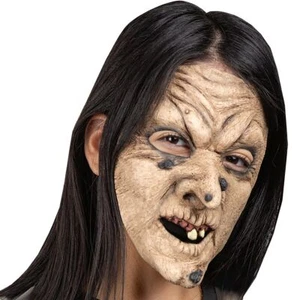 Hexen-Maske Böse Hexe Furunkel hautfarben Latex für Erwachsene - Bild 1 von 2