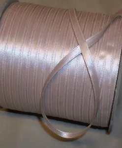 10 Yards DOUBLE FACE BEIGE SATIN RIBBON 1/4" W - Picture 1 of 1