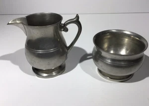 Vintage Woodbury Pewters Creamer and Sugar Set - Picture 1 of 8