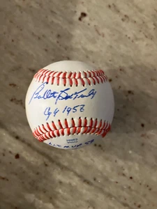 BOB TURLEY NY YANKEES HANDSIGNIERTER BASEBALL "CY 58" MIT STATS - Bild 1 von 3