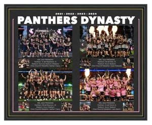 Penrith Panthers 2021 to 2024 4 Peat NRL Premier Photo Poster Framed Memorabilia - Picture 1 of 5
