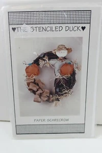 The Stenciled Duck Paper Scarecrow Wreath Pattern 1997 New - Picture 1 of 2