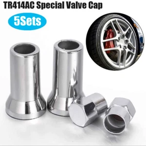 5Sets TR414AC Chrome Car Truck Tire Wheel Tyre Valve Stem Hex Caps Sleeve Cover - Picture 1 of 14