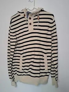 H&M LOGG Long Sleeve Striped Hoodie Sweater Men size M - Picture 1 of 10