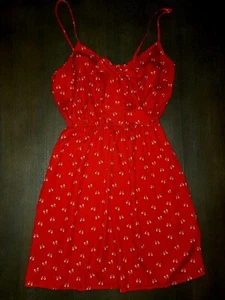 WOMENS JUNIORS I LOVE H81 RED DRESS SIZE S - Picture 1 of 2