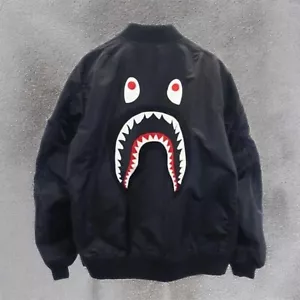 A BATHING APE Nylon Jacket L Black A Men'S #DL 17A - Picture 1 of 10