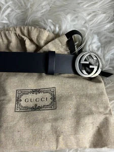 NEW Gucci Supreme Monogram Leather Belt Blue Men Size 100/40 - Picture 1 of 5