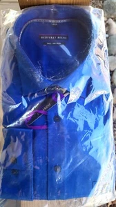 Geoffrey Beene No Wrinkle Blue Cotton Blend Big/Tall MensShirt Regatta 19-37-38 - Picture 1 of 6