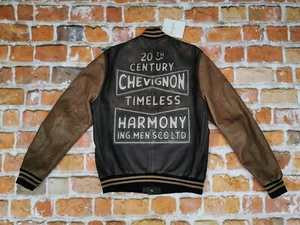 New Chevignon Leather Jacket 20 Century Timeless Harmony Brown Casual Size L New - Picture 1 of 9