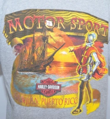 Camiseta De Colección Gráfica T Harley Davidson San Juan Puerto Rice Gráfica Para Hombres L Foto 1 de 4