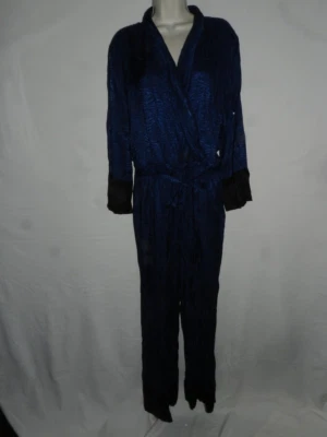 Victoria's Secret комбинезон брючный костюм L играть костюм пижамы брюки синий черный подпоясанный - Изображение 1 из 4