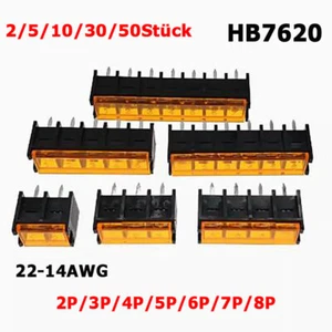 HB7620 2/3/4/5P-8P Barriere Klemmenblock Steigung 7.62mm mit Abdeckung PCB Mount - Bild 1 von 6