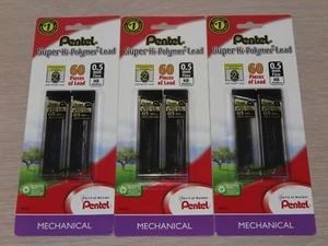 Pentel Super Hi-Polymer Bleiminen 180 (3 Packungen à 60 Stück) #2 0,5 mm - Neu - Bild 1 von 5