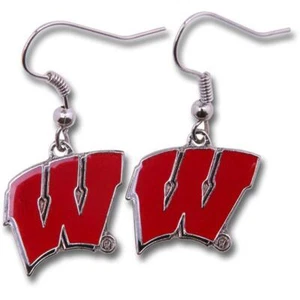 Wisconsin Badgers Dangler Earrings - Picture 1 of 1