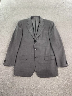 Ermenegildo Zegna костюм куртка мужская 42 R серый шерсти кашемир чек фланель Италии - Изображение 1 из 4