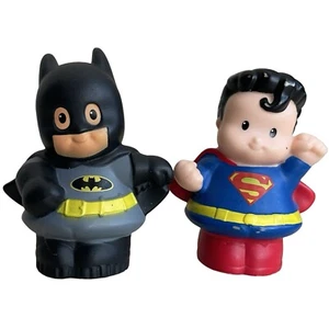 Fisher Price Little People Batman Superman 2 DC Super Friends Heroes Superheroes - Picture 1 of 3