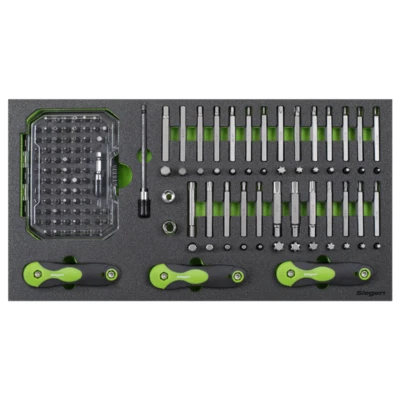 TOOLBOX KIT  170pce Specialised Bit Set & Folding Hex Keys FOAM Tray FD25 - Image 1 of 4