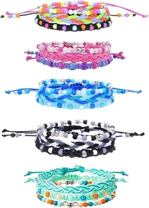 15Pcs Braided Beaded Friendship Bracelets Handmade Stackable Tween Party Favors - Picture 1 of 12