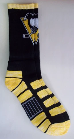 Pittsburgh Penguins Men's Crew Socks Large Size 10 to 13 Patches Cover