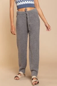 POL Women’s Berber Fleece Lounge Pants Medium Drawstring Grey Cozycore Shaggy - Picture 1 of 9