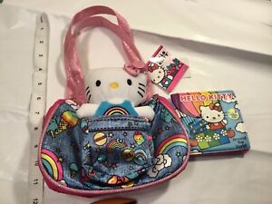 Hello Kitty Sanrio  Cat Purse With plush toy and mini book  NWT