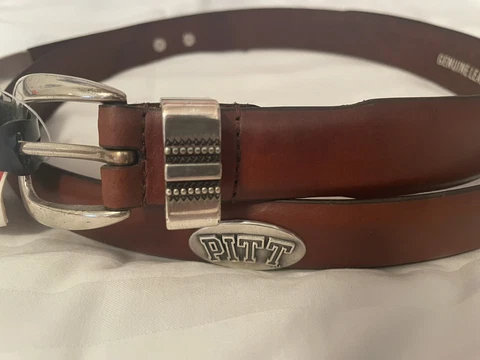 Brown Leather Belt With Pittsburgh University Conchos 28, 30, 32, 44, 46 ￼ Cover