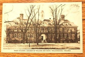 Postal de Wren Building College of William & Mary Williamsburg Virginia PC 1940 - Imagen 1 de 1