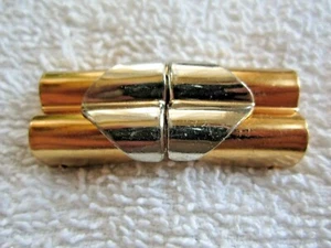 VINTAGE NOS EISEN GOLD-NICKEL ROPE CORD SPLIT CLASP BUCKLE STRAP CRAFT HARDWARE - Picture 1 of 9