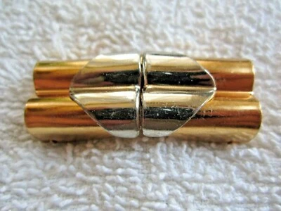 VINTAGE NOS EISEN GOLD-NICKEL ROPE CORD SPLIT CLASP BUCKLE STRAP CRAFT HARDWARE - Image 1 of 4