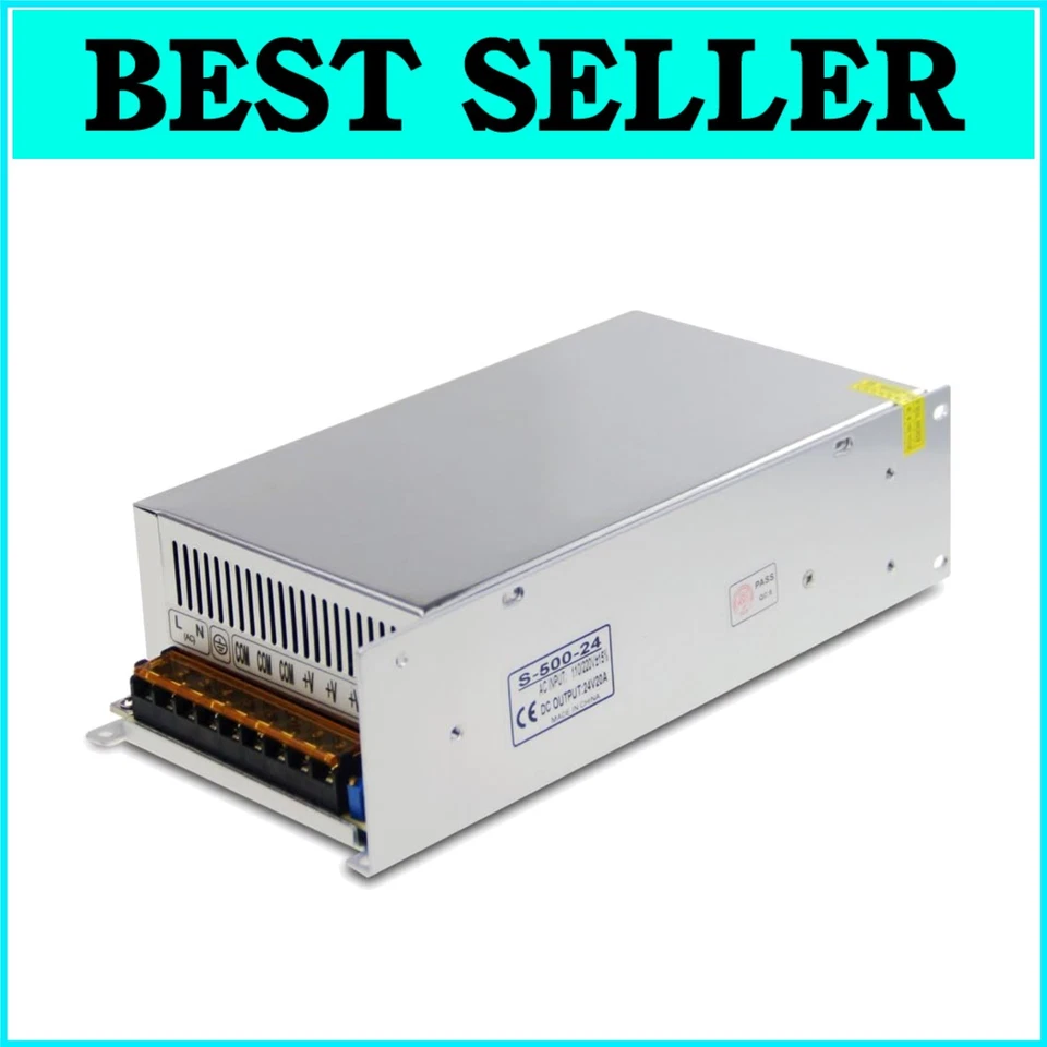 Fonte de alimentação de comutação ajustável DC 24V 20A com recursos de segurança - Uso interno - Imagem 1 de 4