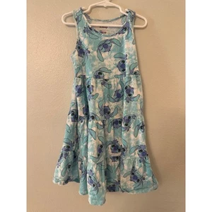Disney x spotted zebra blue stitch dress girls small 6/7 - Picture 1 of 3