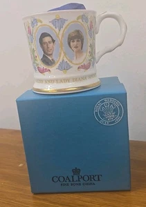 👑Coalport Commemorative Royal Mug – 1981 Wedding of Charles & Diana –UK Royal👑 - Foto 1 di 7