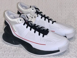 ADIDAS Derrick D Rose 10 White Black Chrome Basketball Shoes Sneakers Mens 7.5 - Picture 1 of 10