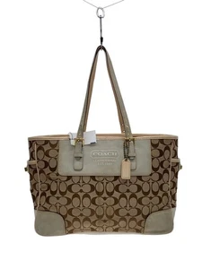 [Sehr guter Zustand] Coach 1442 weiß braun beige Canvas Wildleder Leder Tasche Monogramm gebraucht - Bild 1 von 8