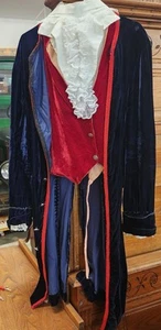 Vintage U.S. Military Regalia Blue Jacket/Lace Jabot/Red Vest Pants Suspenders - Picture 1 of 10